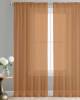 Green color readymade sheer curtains with transparent polyester fabric